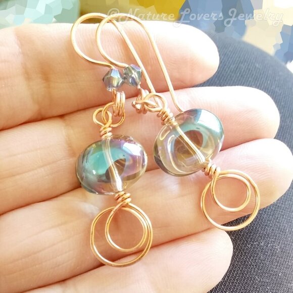 Amazing! Ultra Feminine Sexy Glam Earrings! Hand Crafted ~ Beaded ~ Wire Wrapped - Picture 8 of 9